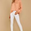 Clothing Red Dress Blouses & Shirts | Better That Way Light Apricot Top Pink