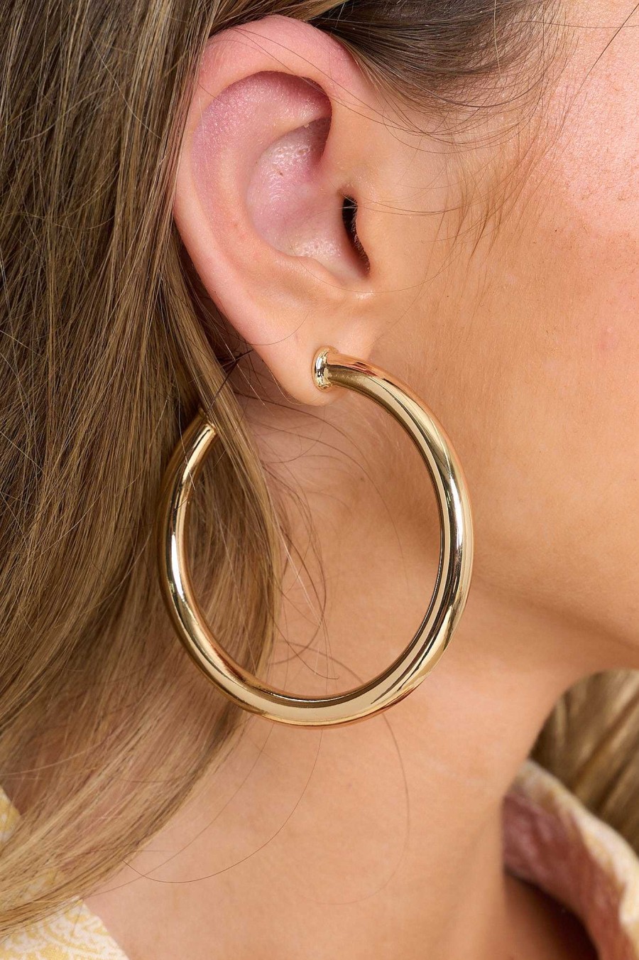Jewelry Red Dress | Make A Comeback Hoop Earrings Gold
