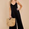 Clothing Z Supply Jumpsuits | Summerland Slim Flared Jumpsuit Black