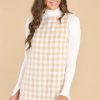 Clothing Aura Mini Dresses | Choosing Joy Plaid Dress Beige