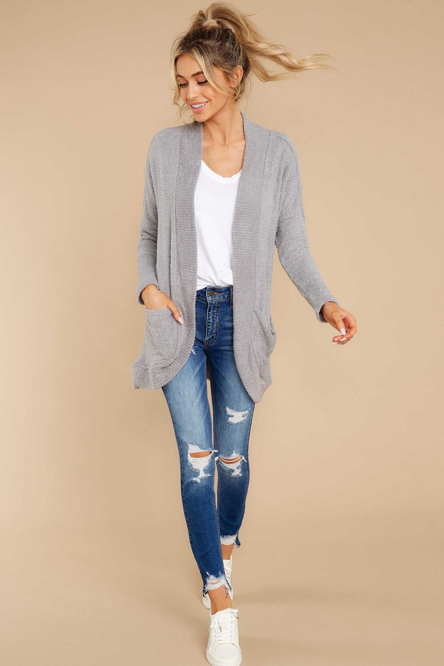 Clothing Z Supply Cardigans | Kaye Heather Feather Cardigan Grey