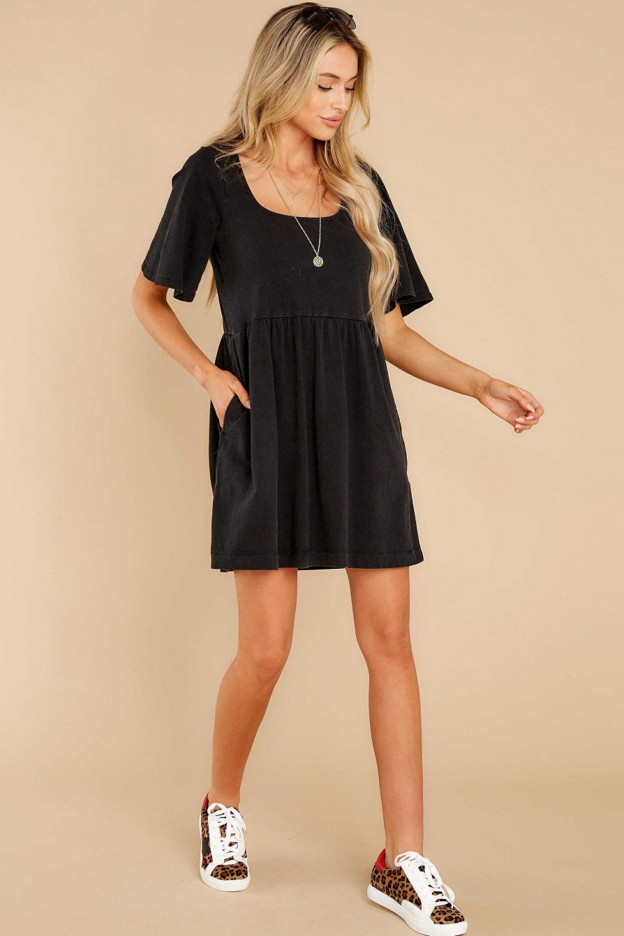Clothing Z Supply Mini Dresses | Prairie Jersey Dress Black
