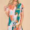 Clothing Red Dress Mini Dresses | Tell Me Anyway Print Dress Teal