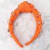 Accessories Red Dress Hair Accessories | Life Lessons Pumpkin Bejeweled Headband Orange