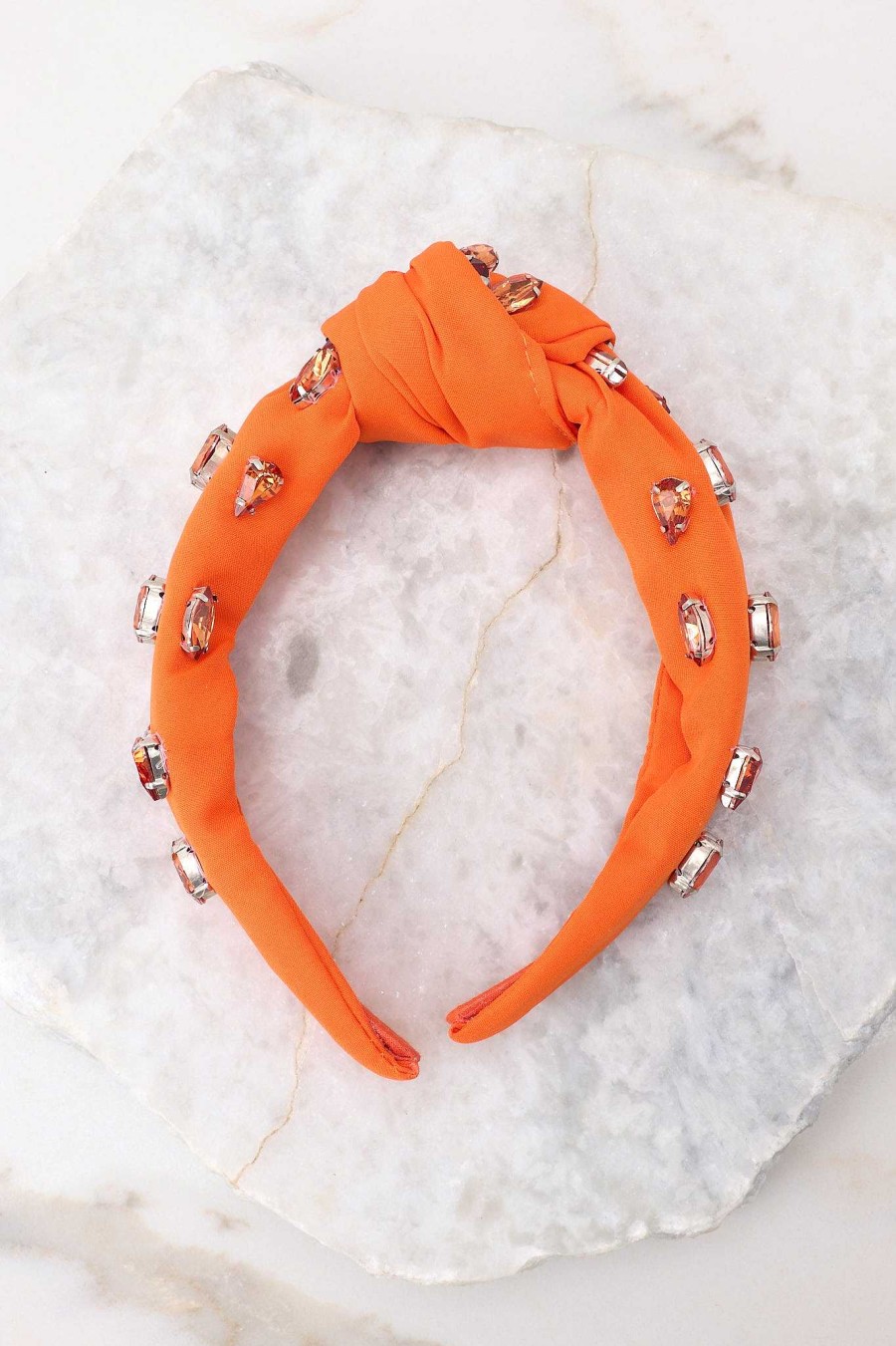 Accessories Red Dress Hair Accessories | Life Lessons Pumpkin Bejeweled Headband Orange