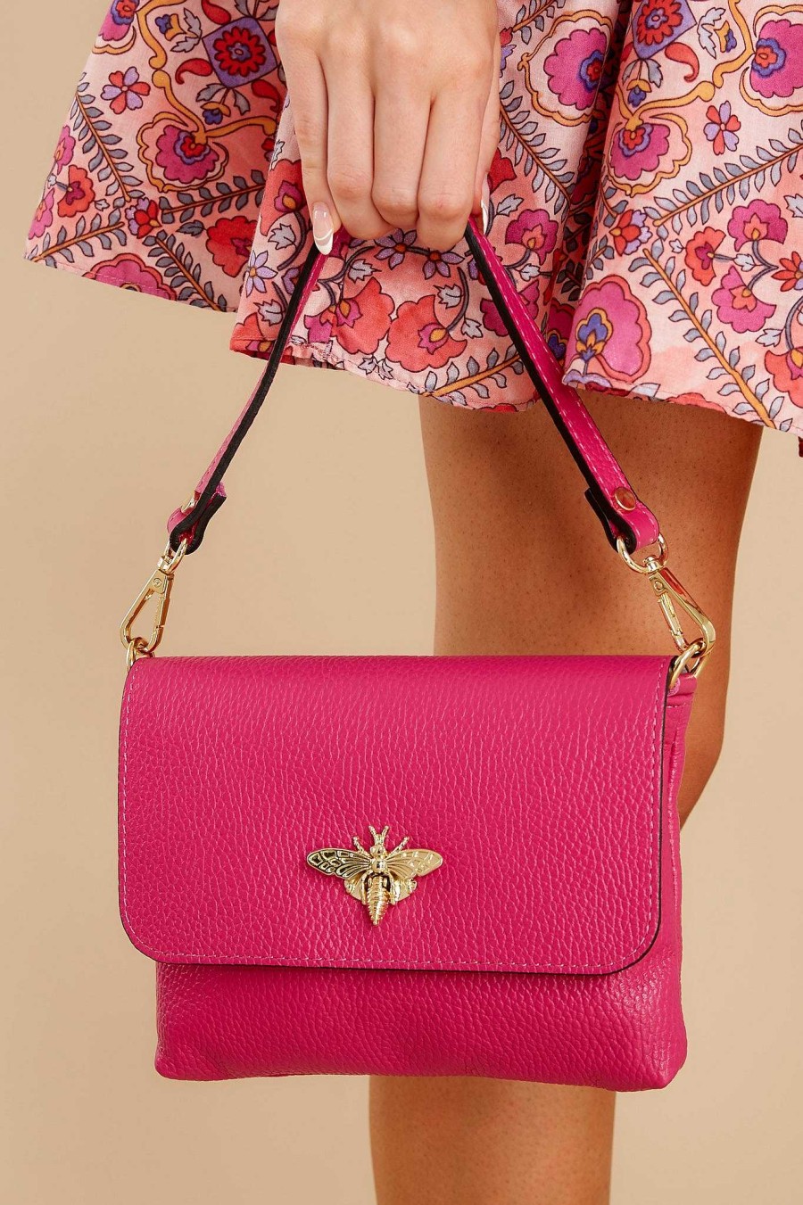Accessories German Fuentes Crossbody Bags | Work Smarter Leather Bag Hot Pink