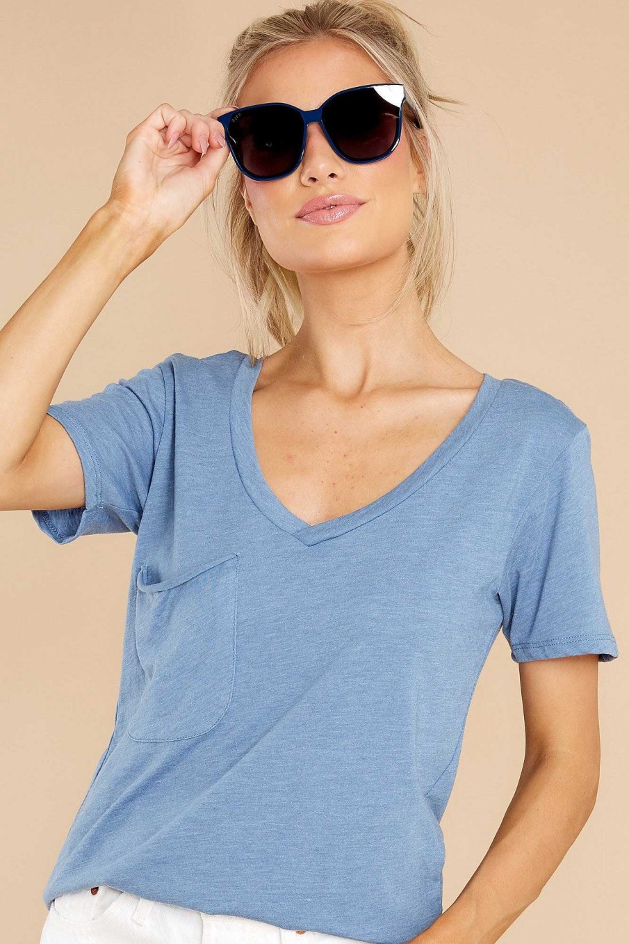 Clothing Z Supply Casual Tops | Pocket Tee Ocean