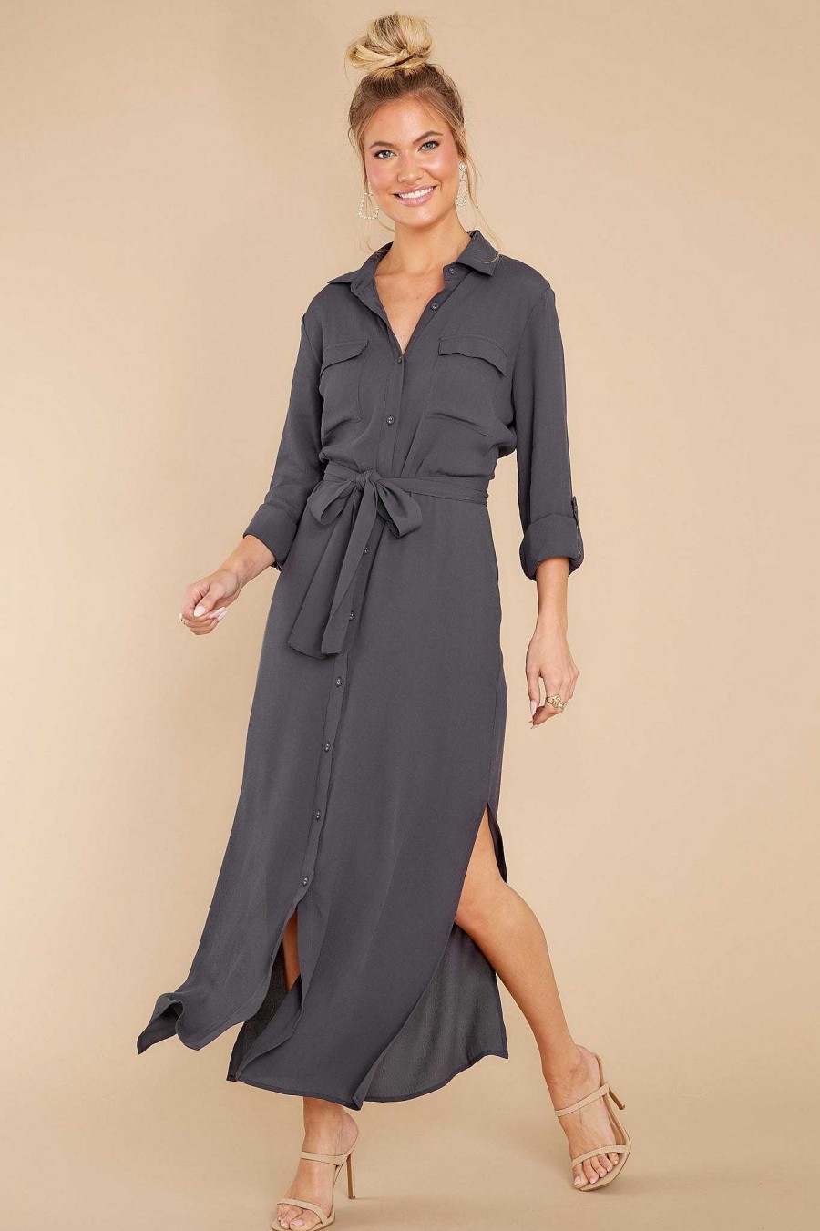 Clothing Red Dress Maxi Dresses | Captured Effortlessly Maxi Dress Charcoal