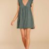 Clothing Red Dress Rompers | Keep A Secret Romper Dress Deep Green