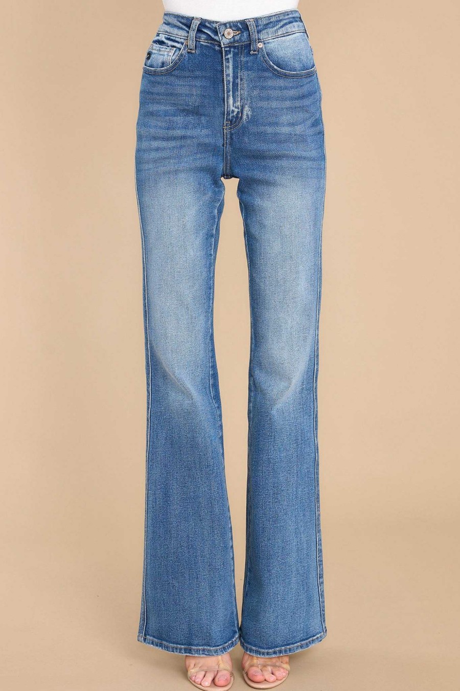 Clothing Kan Can Premier Wide Leg | Everything Counts Flare Leg Jeans Medium Wash