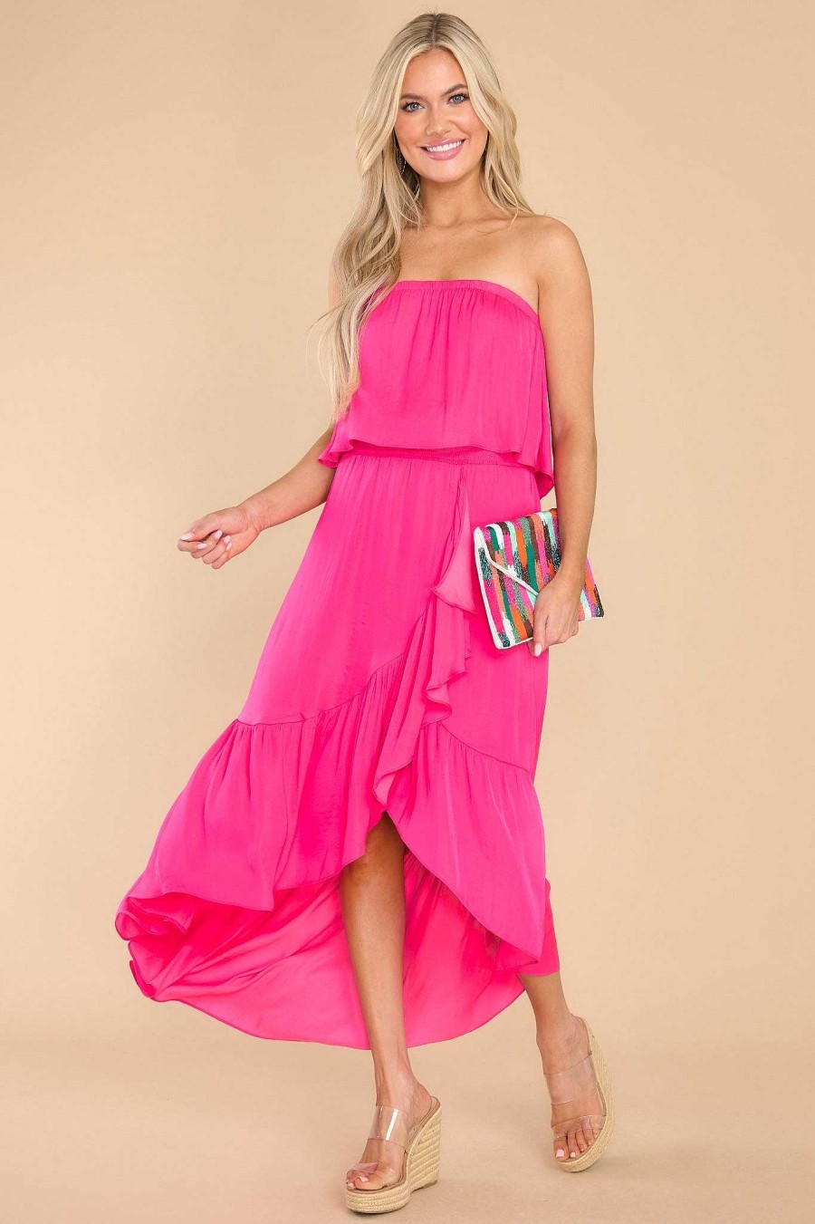 Clothing Red Dress Maxi Dresses | Feeling The Vibe Maxi Dress Hot Pink