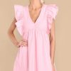 Clothing Red Dress Casual Dresses | Plain And Simple Dress Light Pink