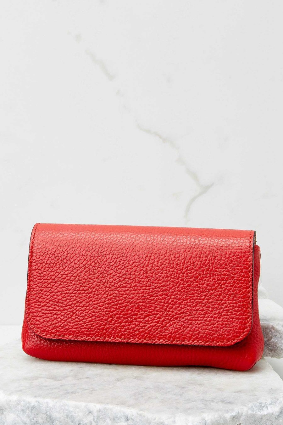 Accessories German Fuentes Clutches & Pouches | Little Lady Leather Bag Red