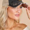 Accessories Red Dress Hats | Starlit Road Trip Distressed Cap Black