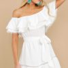 Clothing Red Dress Mini Dresses | It'S Your Love Off The Shoulder Dress White