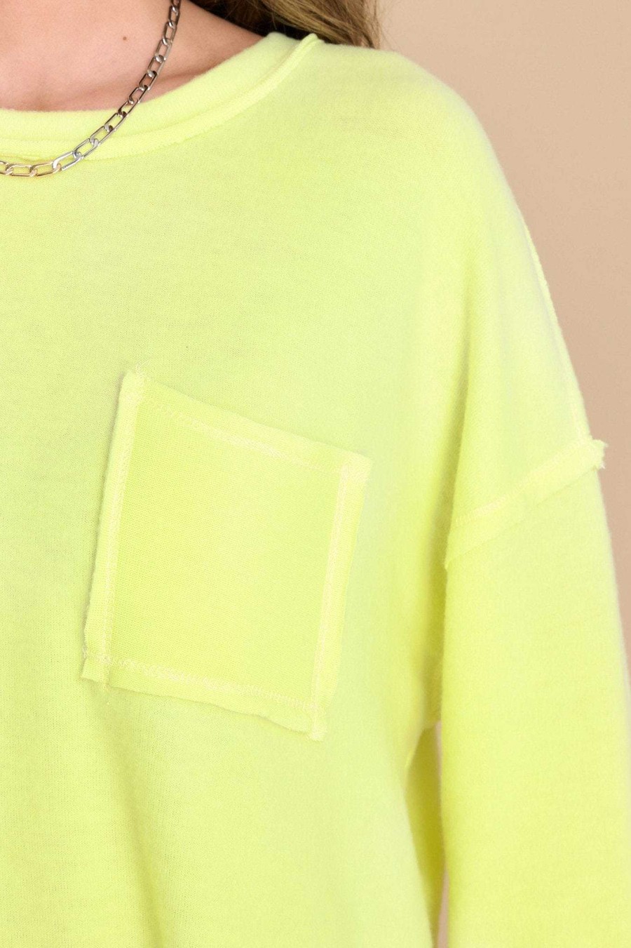 Clothing Red Dress Casual Tops | So Laid-Back Top Neon Yellow