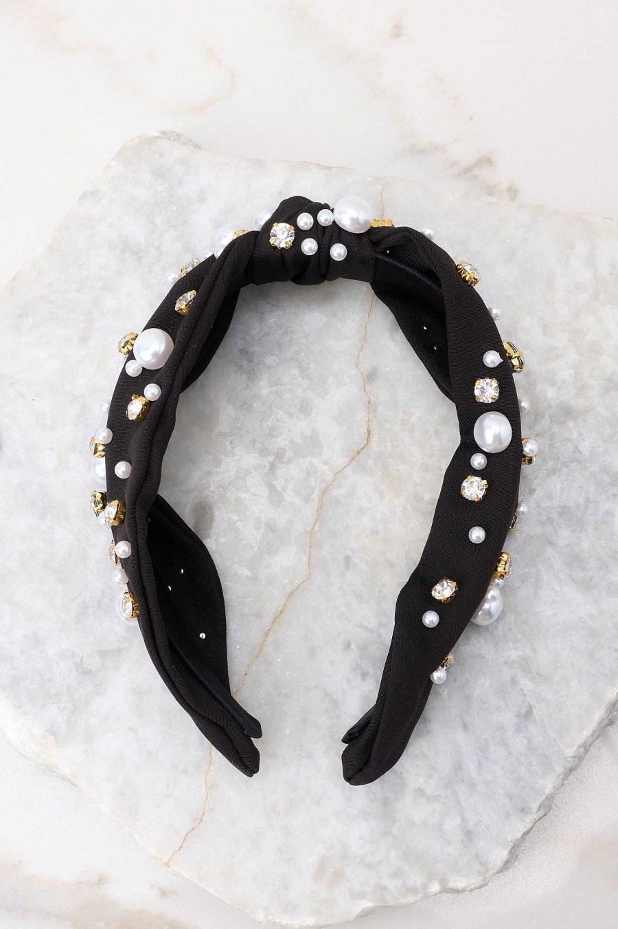 Accessories Red Dress Hair Accessories | Sweet Feelings Bejeweled Headband Black