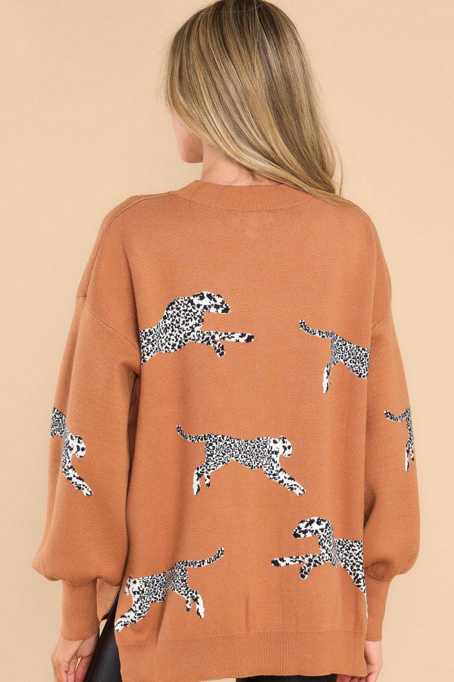 Clothing Red Dress Casual Tops | Always Fire Sweater Tan