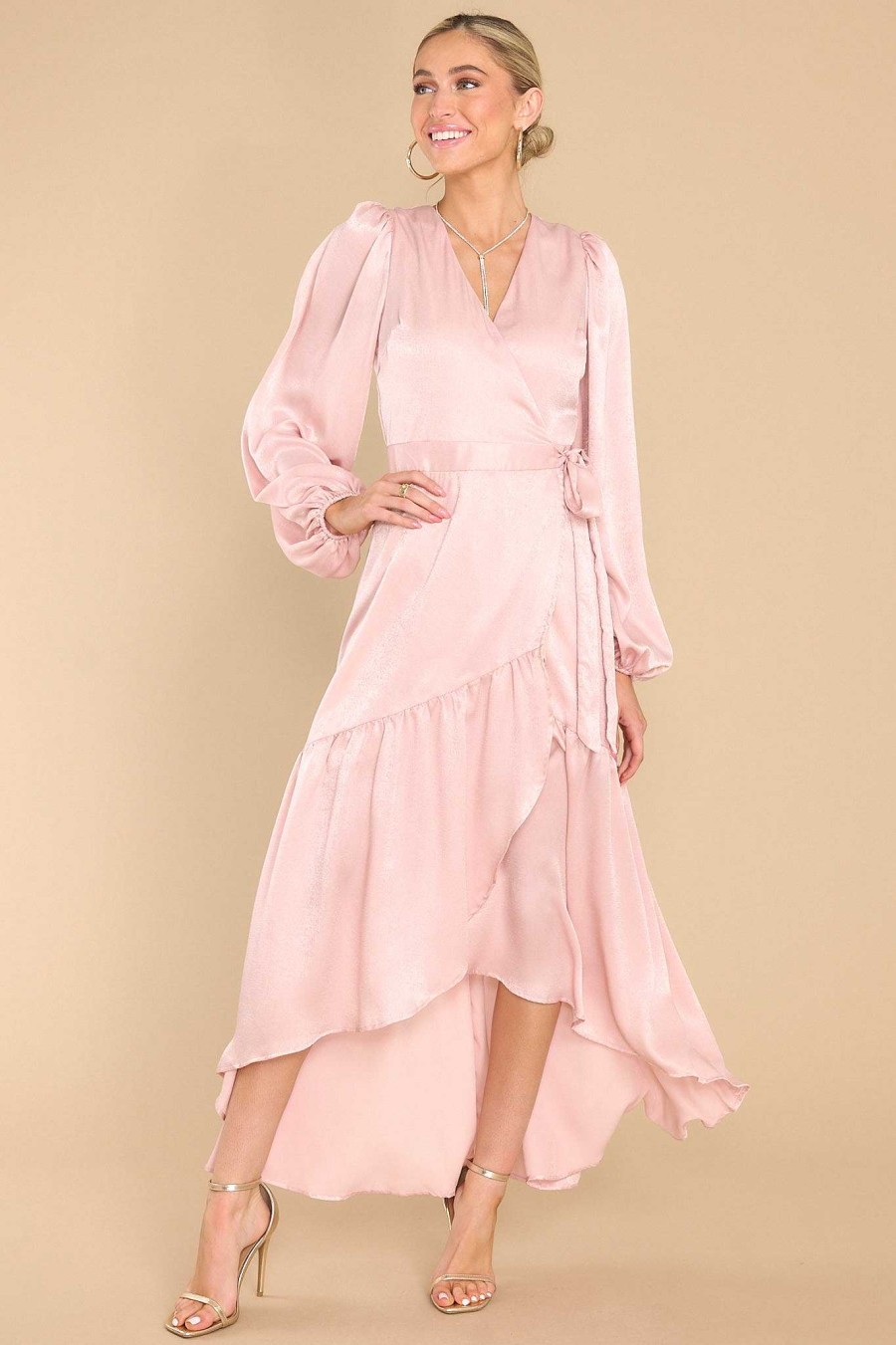 Clothing Aura Midi Dresses | You Enchant Me Maxi Dress Dusty Pink