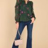 Clothing Red Dress Blouses & Shirts | Watch Her Bloom Floral Top Forest Green