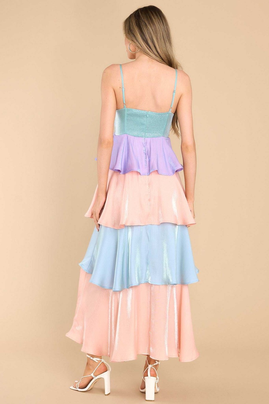 Clothing Red Dress Maxi Dresses | Ask About Me Multi Maxi Dress Apricot