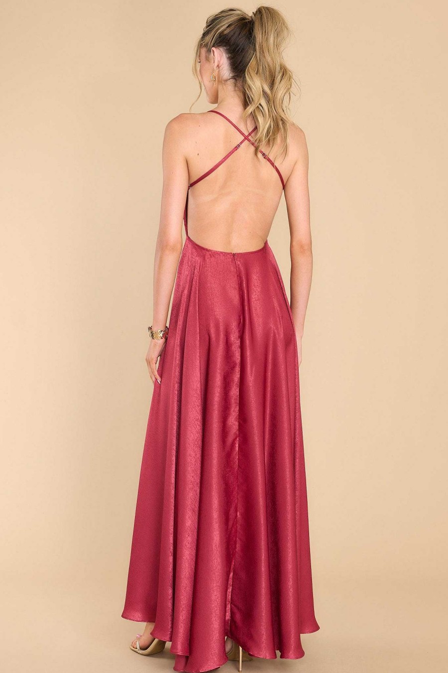 Clothing Aura Maxi Dresses | Presence Of Love Maxi Dress Cranberry
