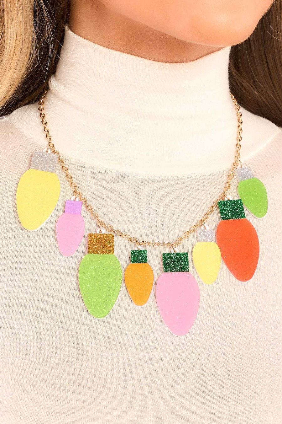 Jewelry Red Dress | Festive Glow Multi Necklace Gold