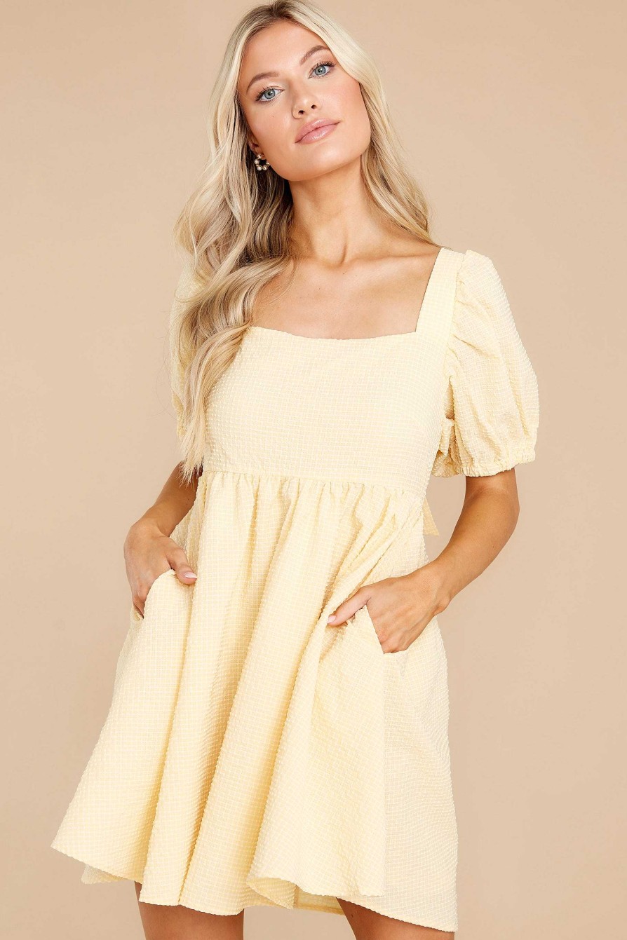 Clothing Red Dress Mini Dresses | One Kiss Away Sunny Dress Yellow