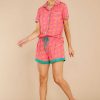 Clothing Red Dress Pajama Tops | Dream Away Print Pajama Top Hot Pink