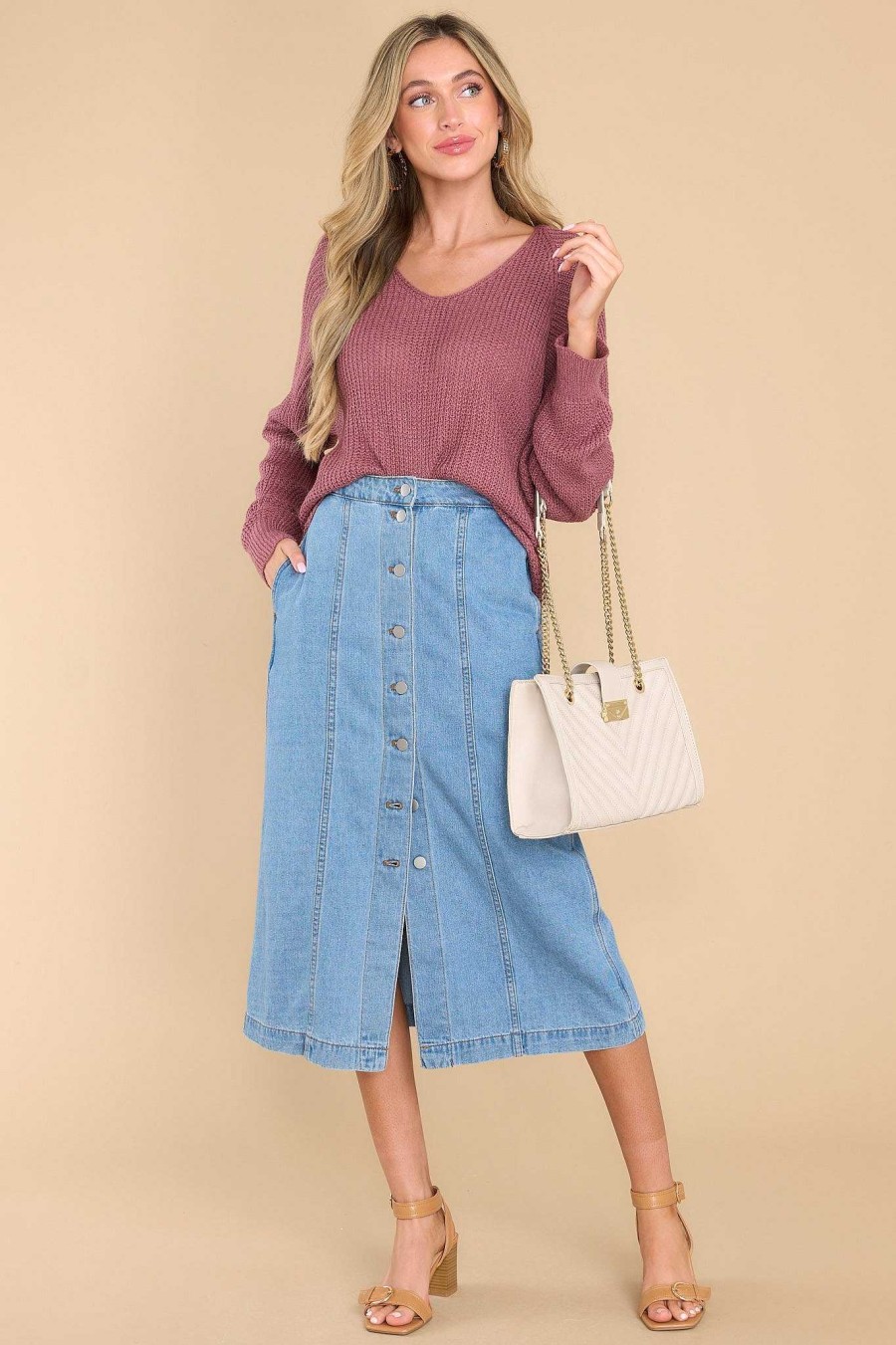 Clothing Red Dress Casual Tops | All That You Need Sweater Mauve