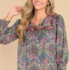Clothing Victoria Dunn Casual Tops | Ophelia Blouse Navy Peony
