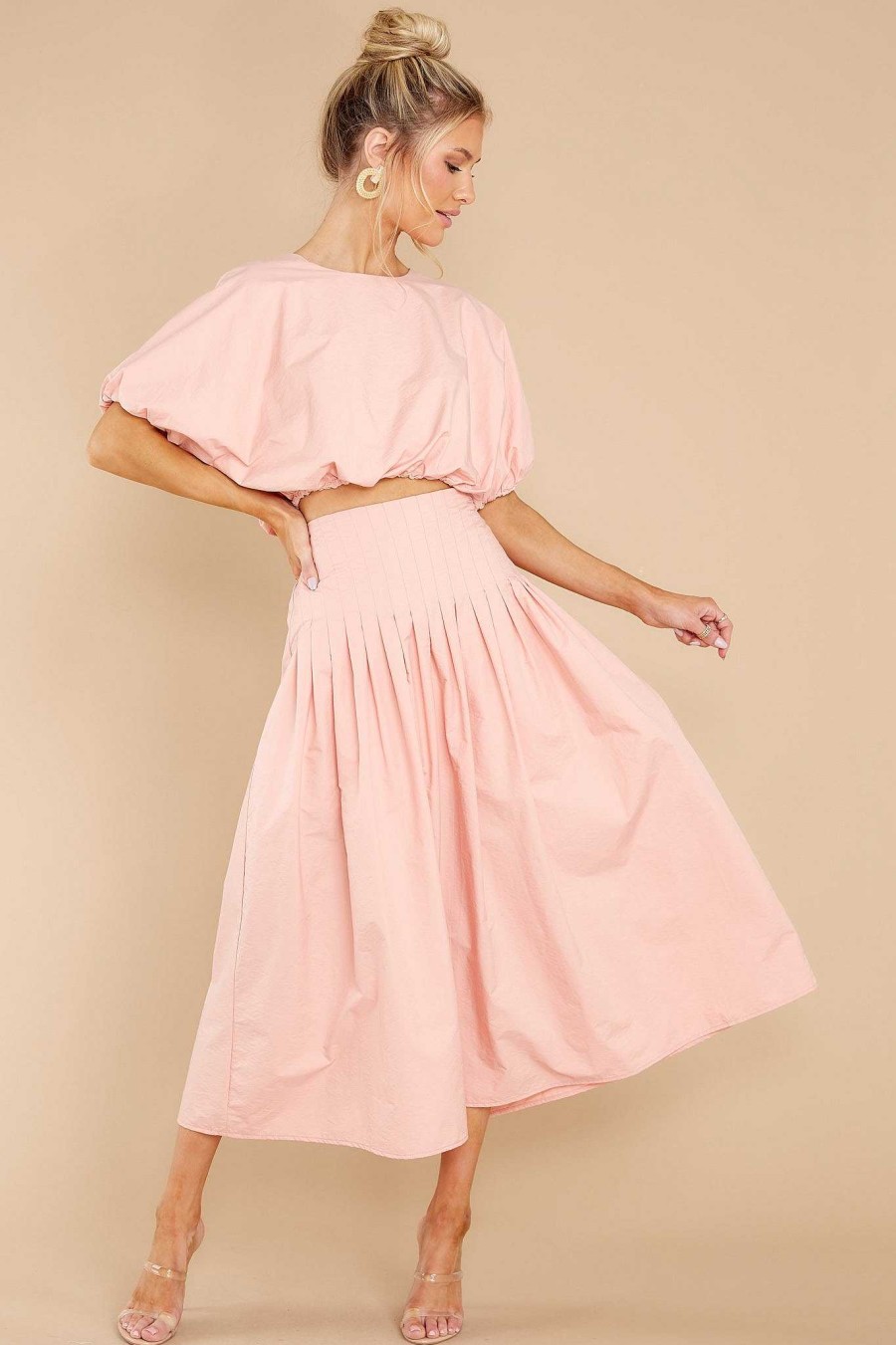 Clothing Red Dress Two Piece Sets | Freedom Calls Two Piece Set Blush Pink