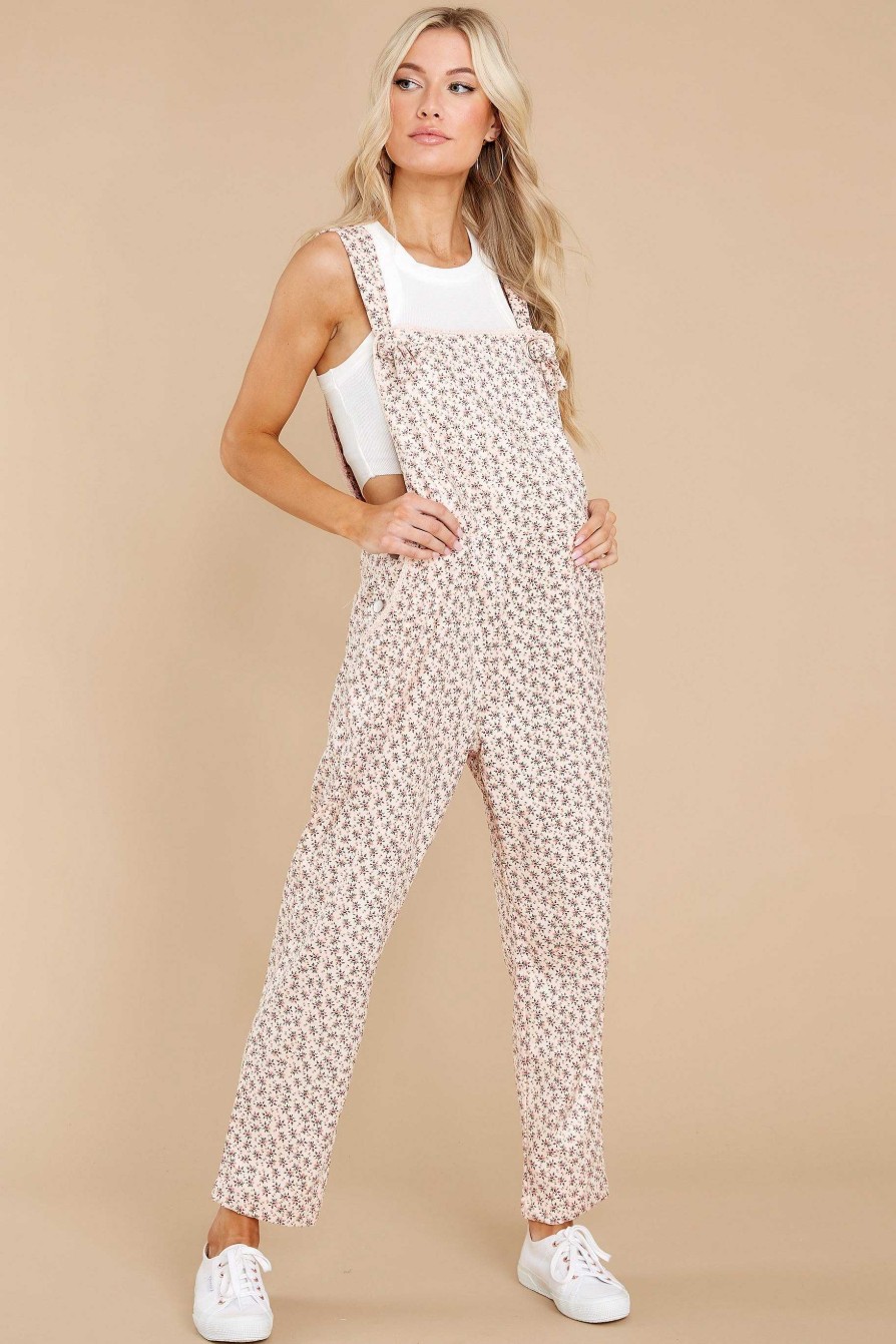 Clothing Red Dress Overalls | Morning Daisy Floral Overalls Pink