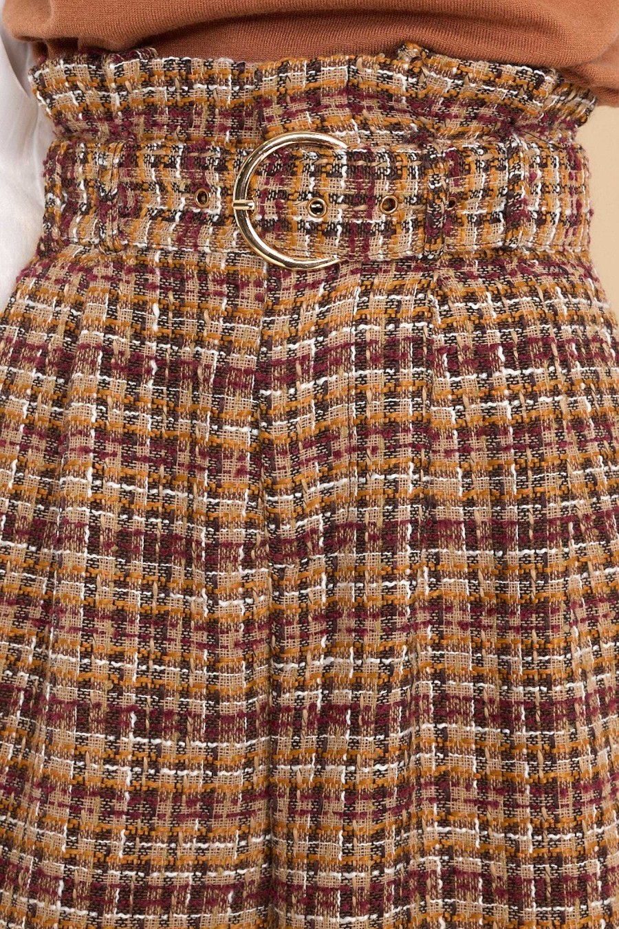 Clothing Aura Pants | Make Your Point Multi Tweed Pants Brown