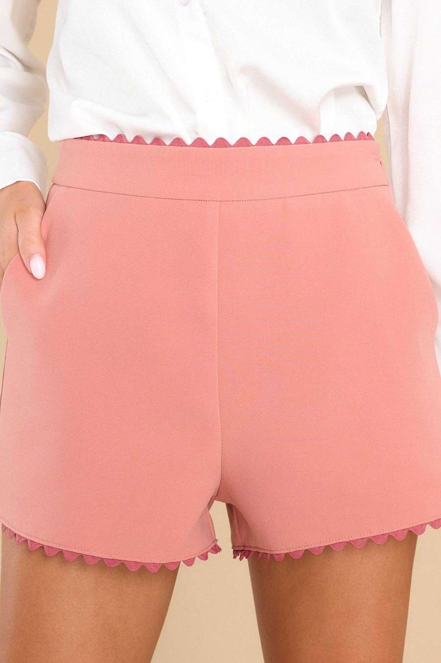Clothing English Factory Two Piece Sets | Figure You Out Dusty Rose Shorts Pink