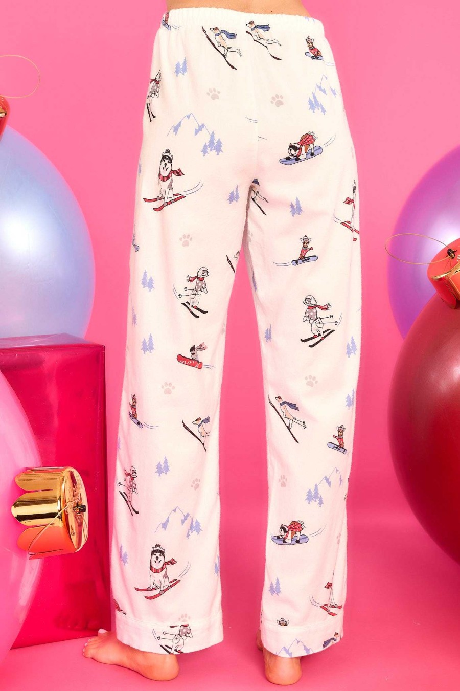 Clothing PJ Salvage Pants | Flannels Snow Pj Pants White
