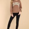 Clothing Red Dress Casual Tops | In Every City Brown Los Angeles Sweatshirt Chocolate