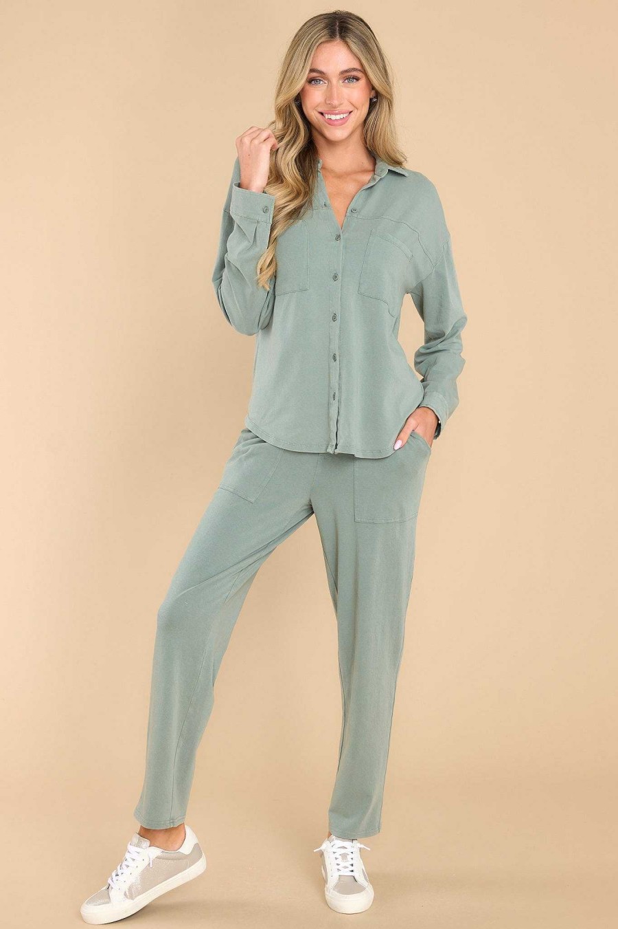 Clothing Z Supply Loungewear Bottoms | Walker Knit Pants Evergreen
