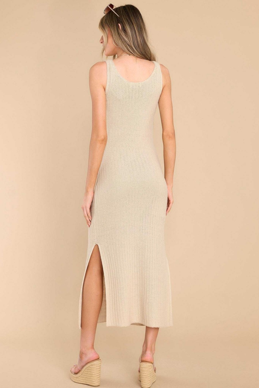 Clothing Z Supply Midi Dresses | Brayden Knit Midi Dress Oatmeal