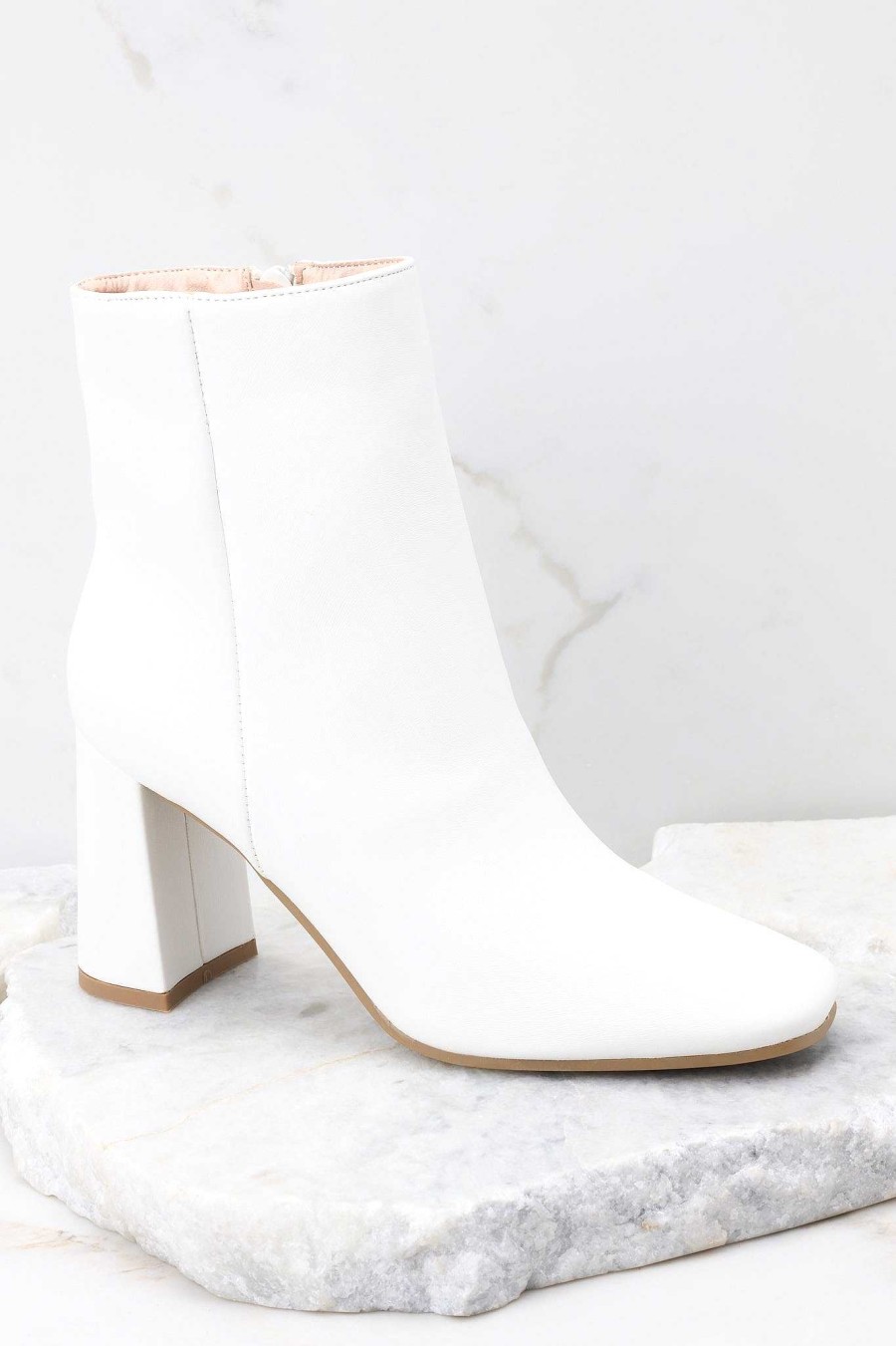 Shoes Red Dress Ankle Booties | On Your Side Ankle Booties White