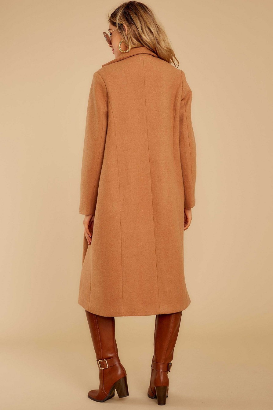 Clothing Red Dress Coats | Take Charge Camel Coat Beige