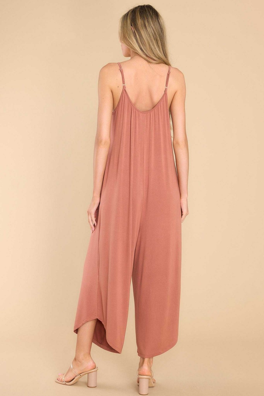 Clothing Z Supply Jumpsuits | Penny Flared Jumpsuit Light Rust
