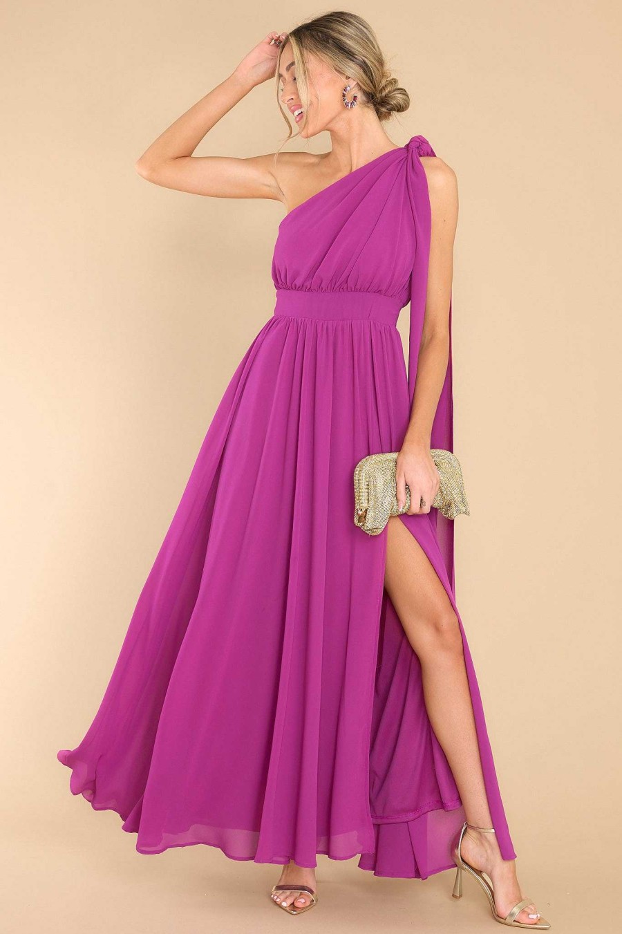 Clothing Aura Maxi Dresses | Goddess Behavior Maxi Dress Berry