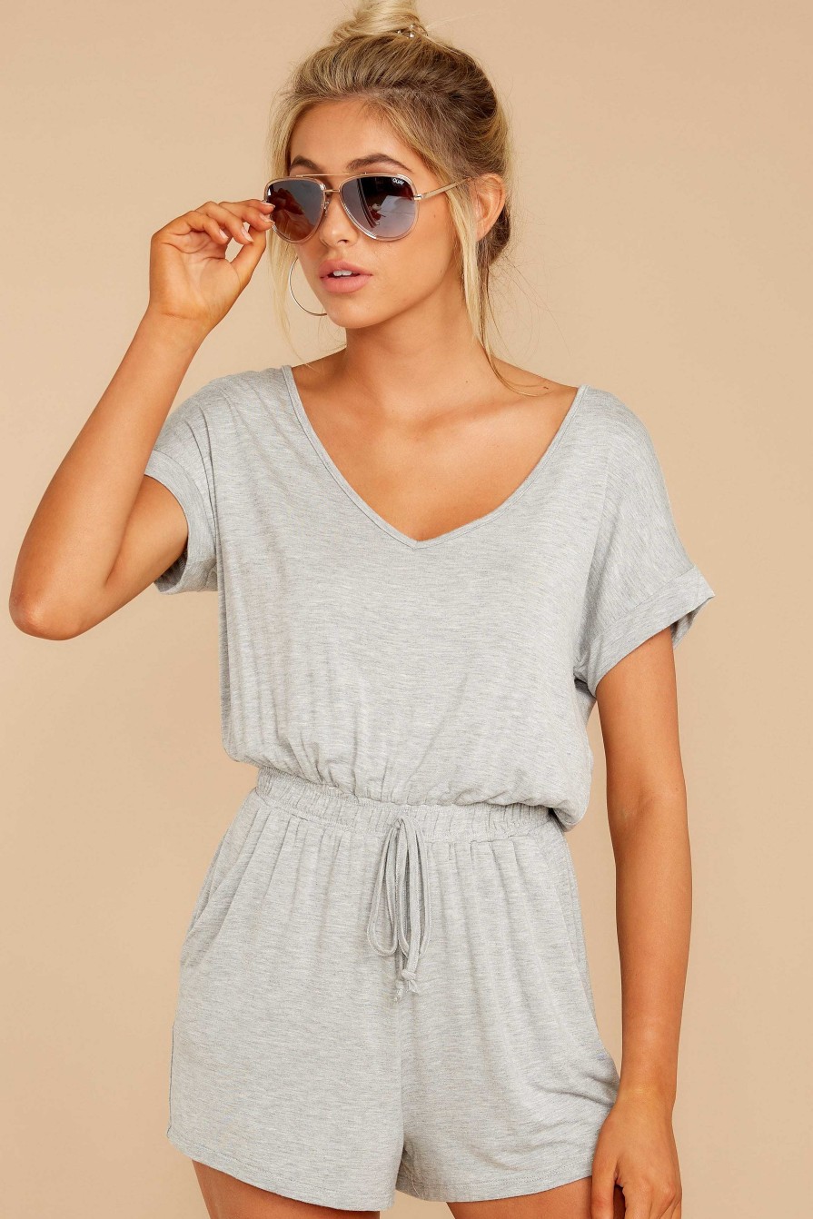 Clothing Z Supply Rompers | The Blaire Sleek Jersey Romper Heather Grey