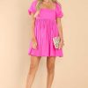 Clothing Red Dress Mini Dresses | Will Not Be Forgotten Dress Hot Pink