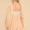 Clothing Aura Mini Dresses | Cater To You Velvet Dress Champagne