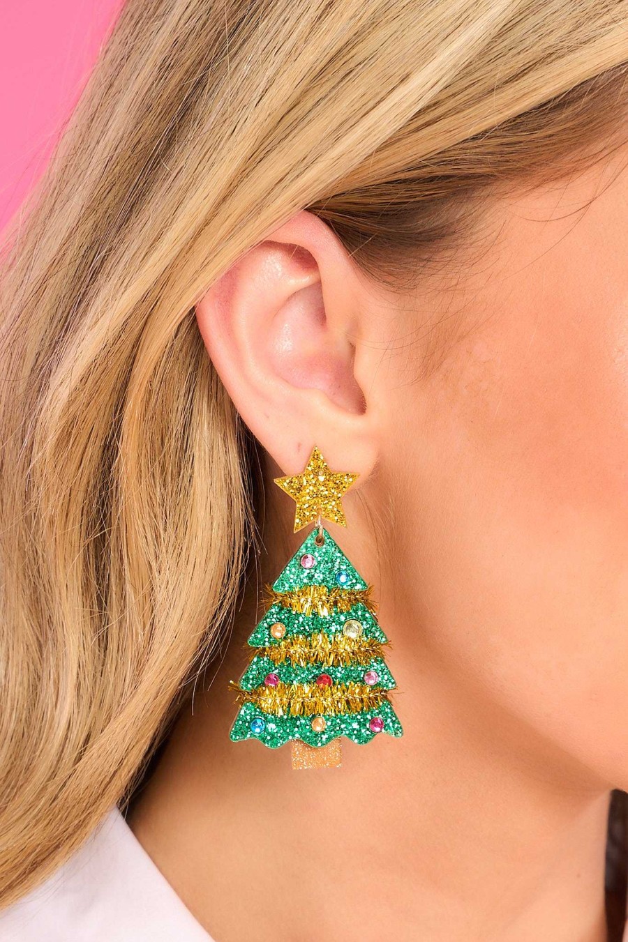 Jewelry Red Dress | Rockin' Around Earrings Green