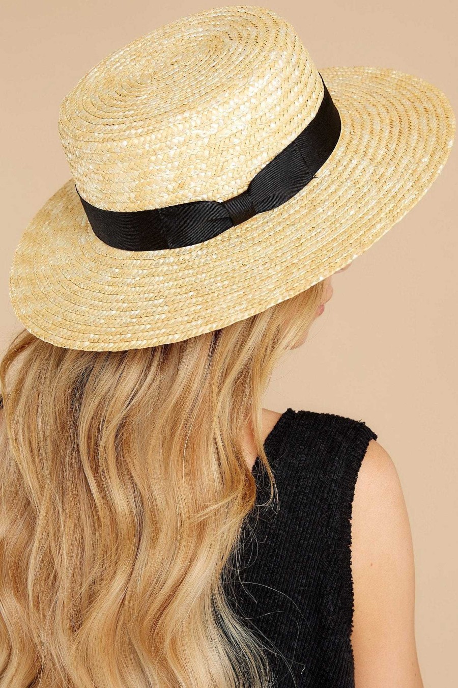 Accessories Lack of Color Hats | Spencer Natural Boater Hat Beige