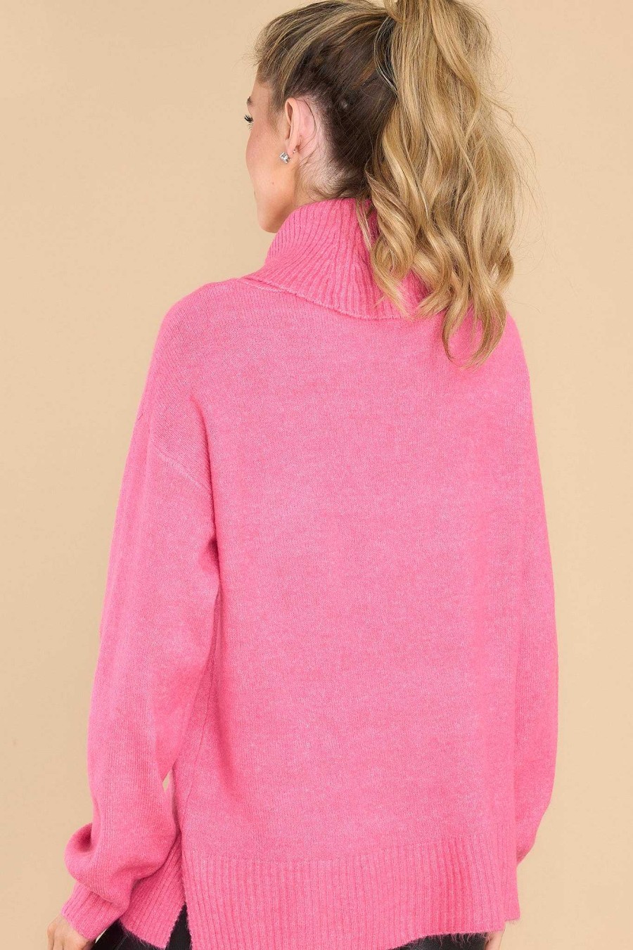 Clothing Red Dress Casual Tops | Livin' Life Sweater Hot Pink
