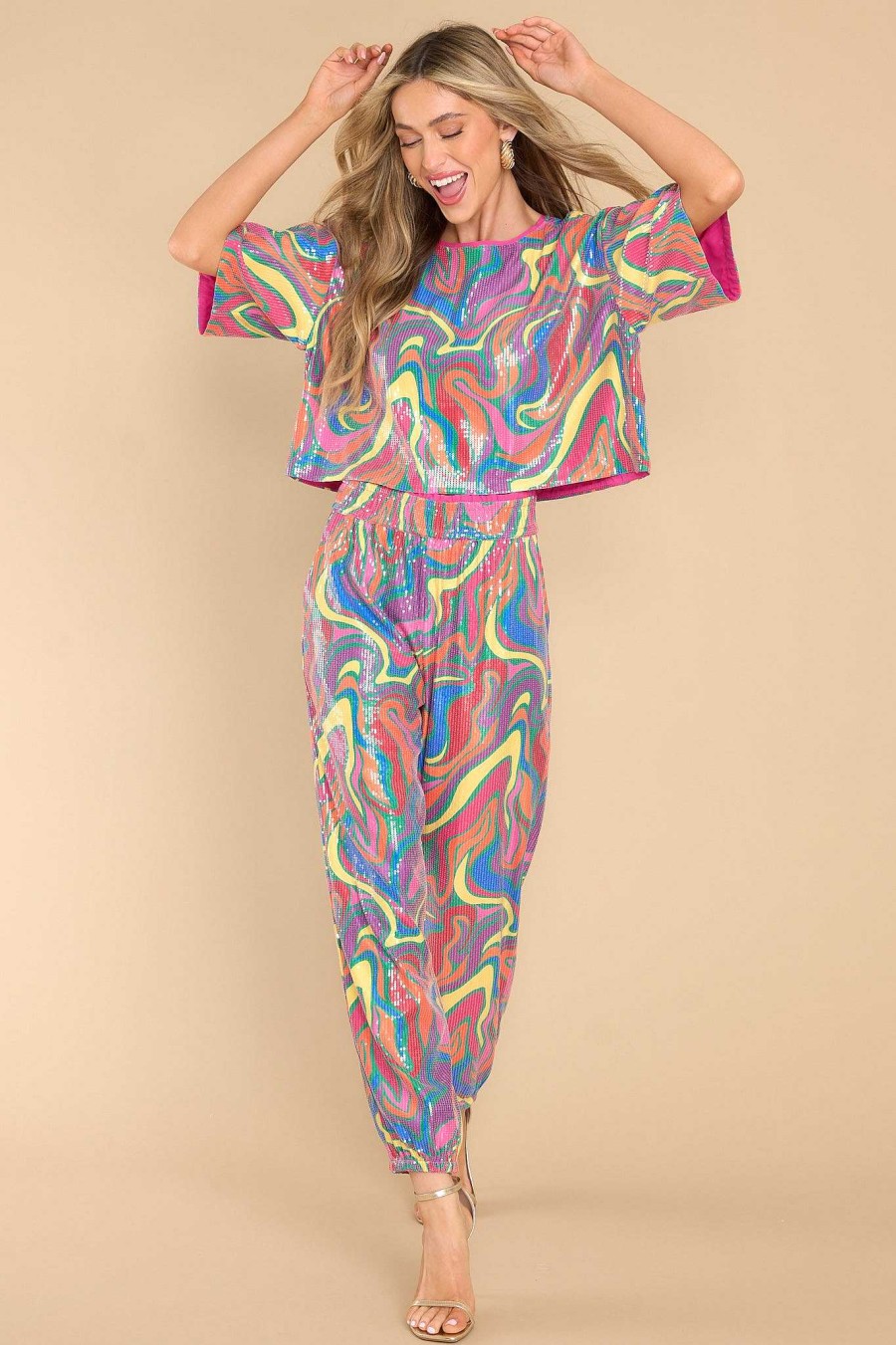 Clothing Alden Adair Two Piece Sets | Linda Wonderland Top Hot Pink